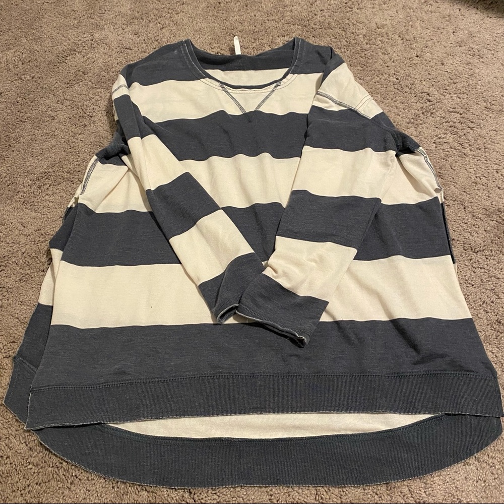Distressed Blue and White Sweatshirt